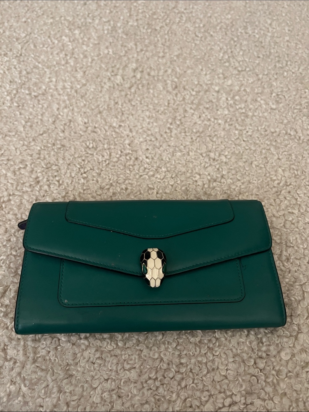BVLGARI  Serpenti green/purple  leather wallet